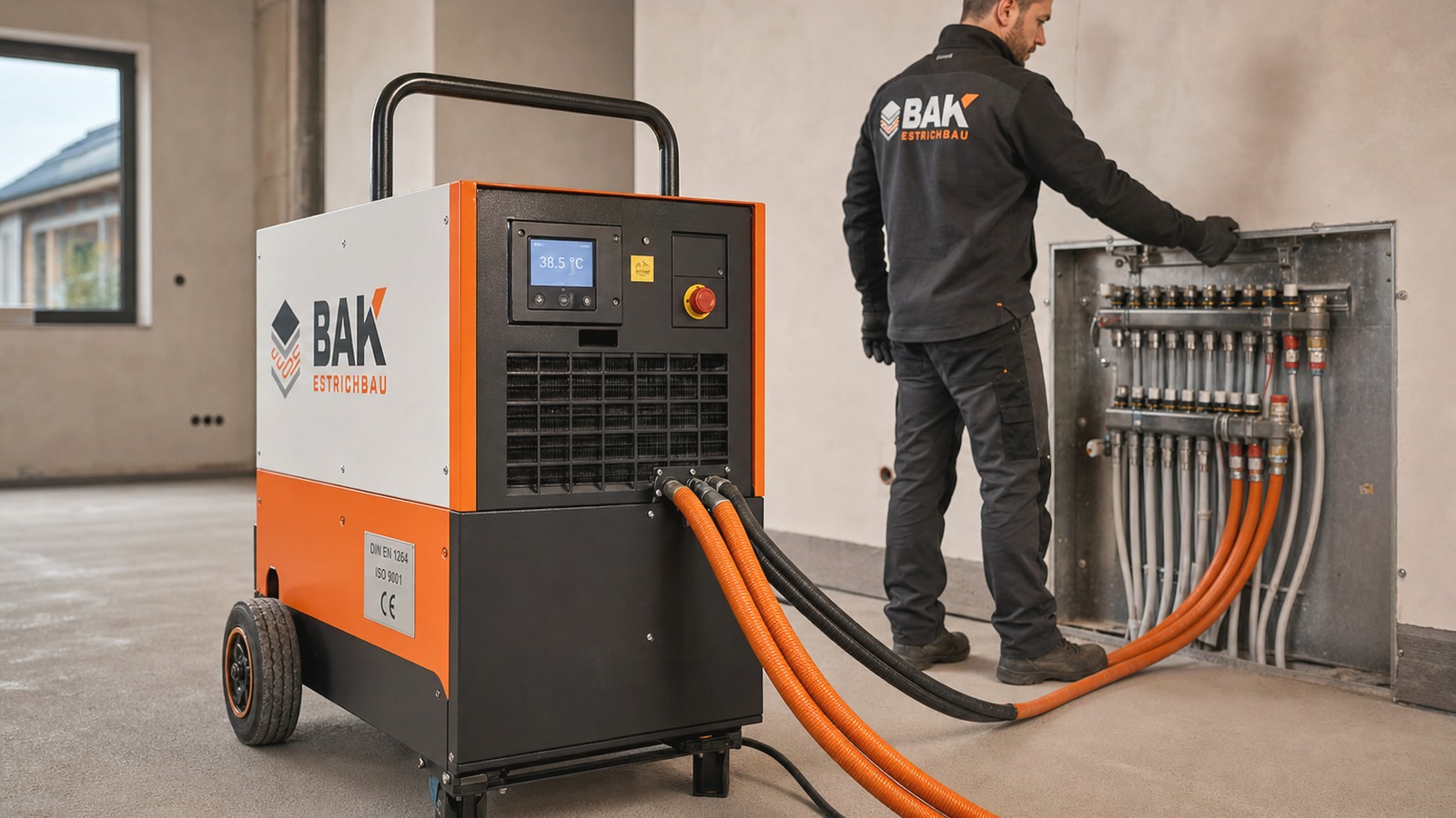 Mobiles Elektro-Heizmobil für Estrichaufheizung